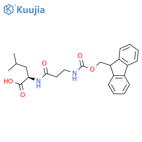 (2R)-2-3-({(9H-fluoren-9-yl)methoxycarbonyl}amino)propanamido-4-methylpentanoic acid structure