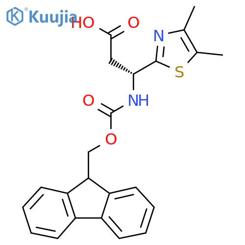 (3R)-3-(dimethyl-1,3-thiazol-2-yl)-3-({(9H-fluoren-9-yl)methoxycarbonyl}amino)propanoic acid structure