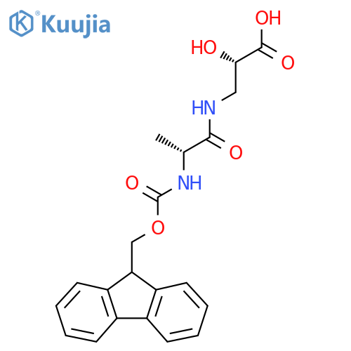 (2S)-3-(2R)-2-({(9H-fluoren-9-yl)methoxycarbonyl}amino)propanamido-2-hydroxypropanoic acid structure