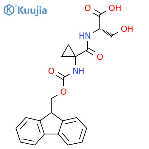 (2S)-2-{1-({(9H-fluoren-9-yl)methoxycarbonyl}amino)cyclopropylformamido}-3-hydroxypropanoic acid structure