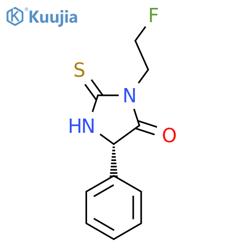 (5S)-3-(2-fluoroethyl)-5-phenyl-2-sulfanylideneimidazolidin-4-one structure