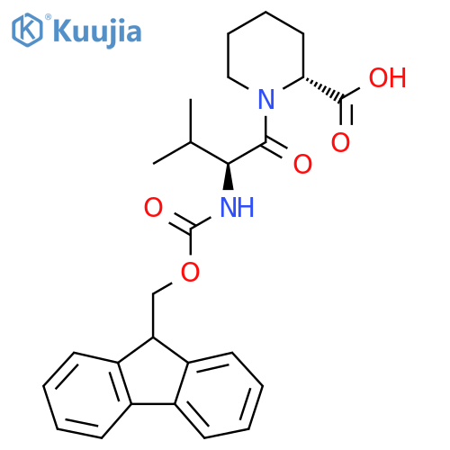 (2R)-1-(2S)-2-({(9H-fluoren-9-yl)methoxycarbonyl}amino)-3-methylbutanoylpiperidine-2-carboxylic acid structure