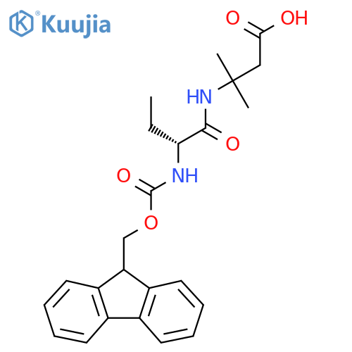 3-(2R)-2-({(9H-fluoren-9-yl)methoxycarbonyl}amino)butanamido-3-methylbutanoic acid structure