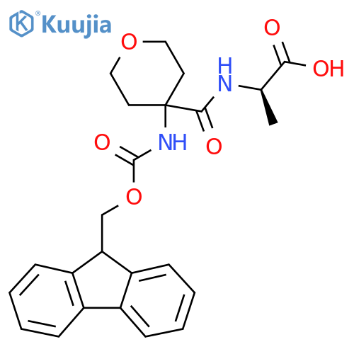 (2R)-2-{4-({(9H-fluoren-9-yl)methoxycarbonyl}amino)oxan-4-ylformamido}propanoic acid structure