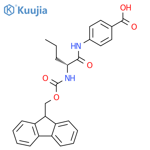 4-(2R)-2-({(9H-fluoren-9-yl)methoxycarbonyl}amino)pentanamidobenzoic acid structure