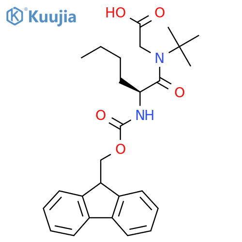 2-(2S)-N-tert-butyl-2-({(9H-fluoren-9-yl)methoxycarbonyl}amino)hexanamidoacetic acid structure
