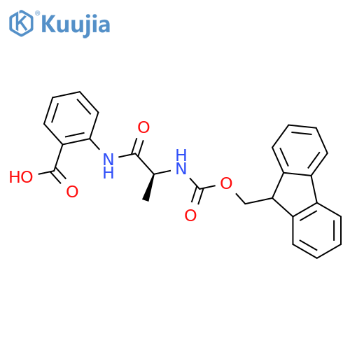 2-(2S)-2-({(9H-fluoren-9-yl)methoxycarbonyl}amino)propanamidobenzoic acid structure
