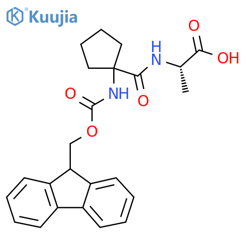 (2S)-2-{1-({(9H-fluoren-9-yl)methoxycarbonyl}amino)cyclopentylformamido}propanoic acid structure