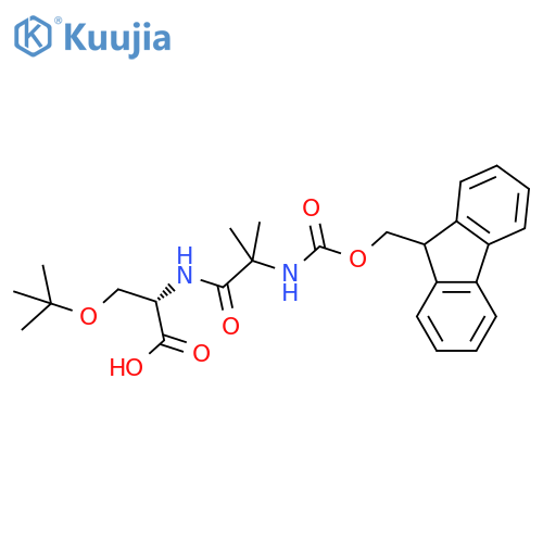 (2S)-3-(tert-butoxy)-2-2-({(9H-fluoren-9-yl)methoxycarbonyl}amino)-2-methylpropanamidopropanoic acid structure