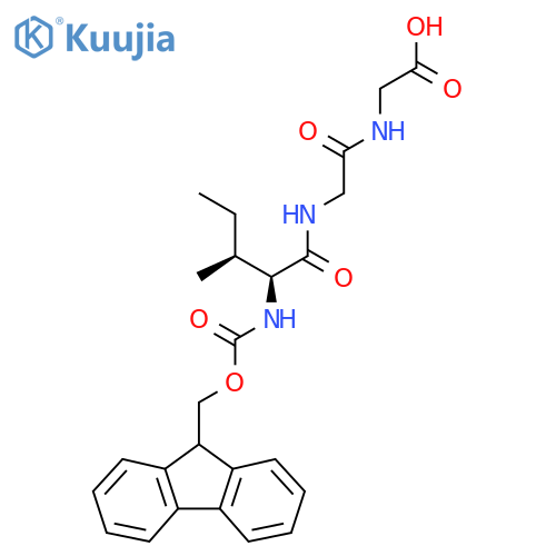 2-{2-(2S,3S)-2-({(9H-fluoren-9-yl)methoxycarbonyl}amino)-3-methylpentanamidoacetamido}acetic acid structure