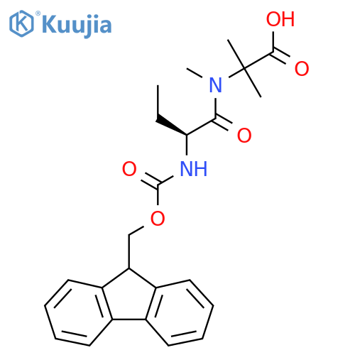 2-(2S)-2-({(9H-fluoren-9-yl)methoxycarbonyl}amino)-N-methylbutanamido-2-methylpropanoic acid structure