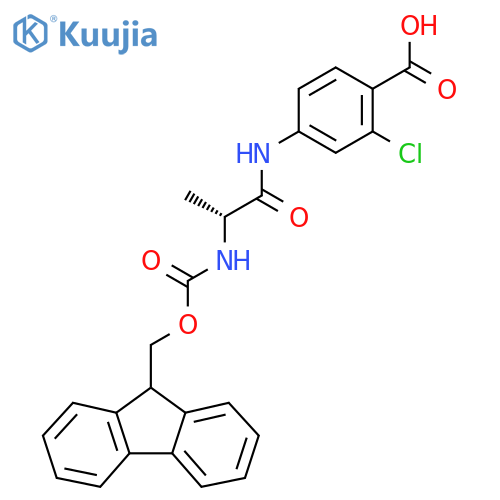 2-chloro-4-(2R)-2-({(9H-fluoren-9-yl)methoxycarbonyl}amino)propanamidobenzoic acid structure