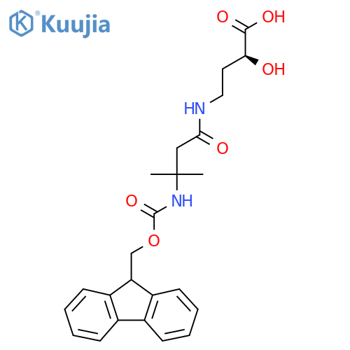 (2S)-4-3-({(9H-fluoren-9-yl)methoxycarbonyl}amino)-3-methylbutanamido-2-hydroxybutanoic acid structure
