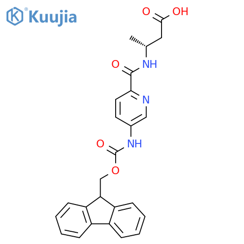 (3R)-3-{5-({(9H-fluoren-9-yl)methoxycarbonyl}amino)pyridin-2-ylformamido}butanoic acid structure