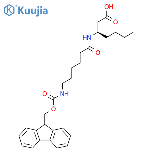 (3R)-3-6-({(9H-fluoren-9-yl)methoxycarbonyl}amino)hexanamidoheptanoic acid structure