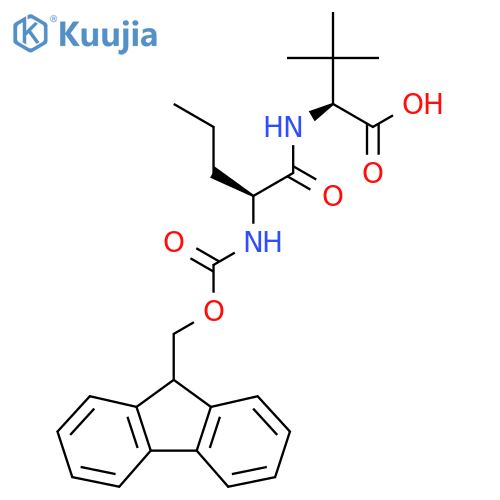 (2S)-2-(2S)-2-({(9H-fluoren-9-yl)methoxycarbonyl}amino)pentanamido-3,3-dimethylbutanoic acid structure