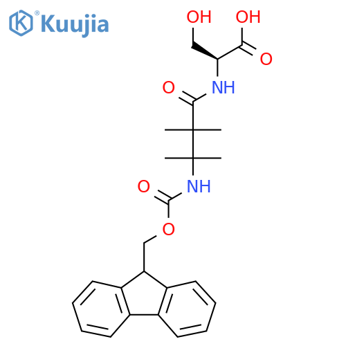 (2S)-2-3-({(9H-fluoren-9-yl)methoxycarbonyl}amino)-2,2,3-trimethylbutanamido-3-hydroxypropanoic acid structure