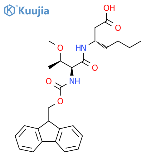 (3S)-3-(2S,3R)-2-({(9H-fluoren-9-yl)methoxycarbonyl}amino)-3-methoxybutanamidoheptanoic acid structure