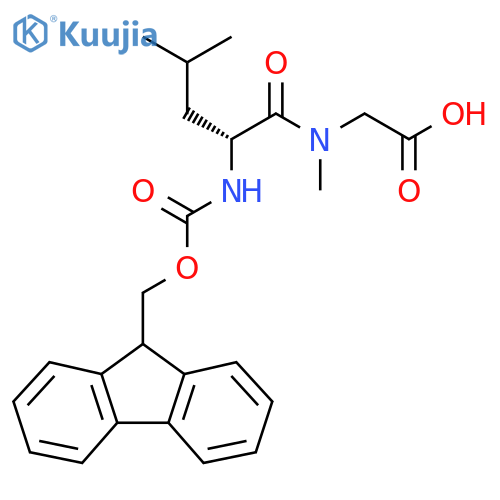 2-(2R)-2-({(9H-fluoren-9-yl)methoxycarbonyl}amino)-N,4-dimethylpentanamidoacetic acid structure