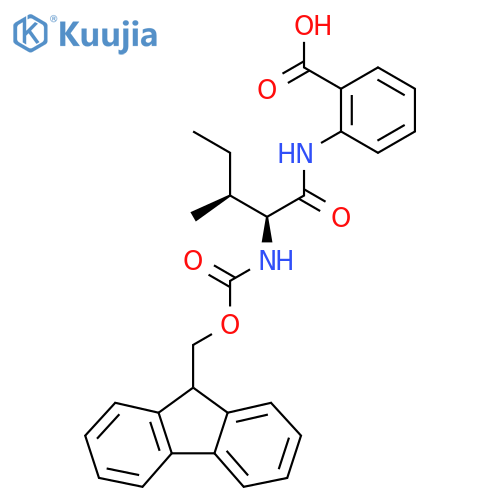 2-(2S,3S)-2-({(9H-fluoren-9-yl)methoxycarbonyl}amino)-3-methylpentanamidobenzoic acid structure