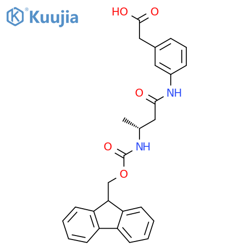 2-{3-(3R)-3-({(9H-fluoren-9-yl)methoxycarbonyl}amino)butanamidophenyl}acetic acid structure