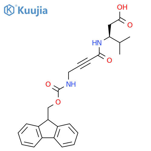 (3S)-3-4-({(9H-fluoren-9-yl)methoxycarbonyl}amino)but-2-ynamido-4-methylpentanoic acid structure