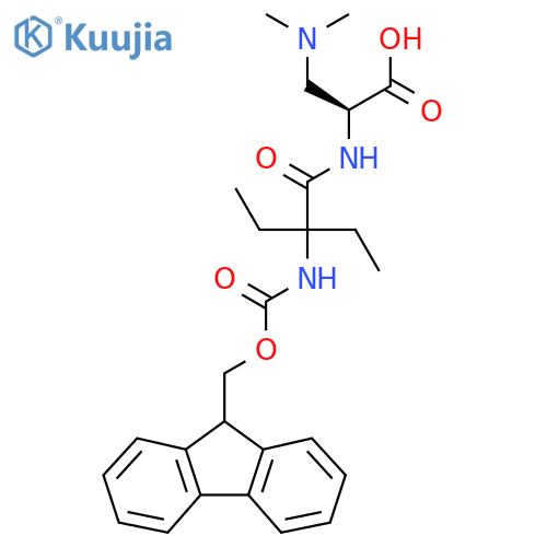(2S)-3-(dimethylamino)-2-2-ethyl-2-({(9H-fluoren-9-yl)methoxycarbonyl}amino)butanamidopropanoic acid structure