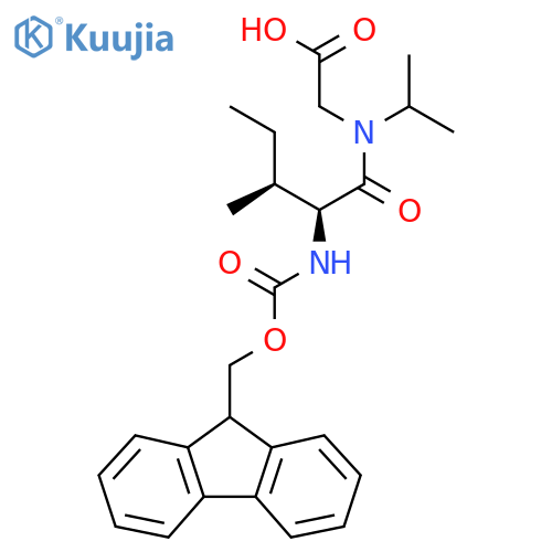 2-(2S,3S)-2-({(9H-fluoren-9-yl)methoxycarbonyl}amino)-3-methyl-N-(propan-2-yl)pentanamidoacetic acid structure