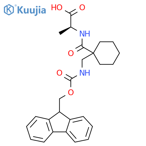 (2S)-2-({1-({(9H-fluoren-9-yl)methoxycarbonyl}amino)methylcyclohexyl}formamido)propanoic acid structure