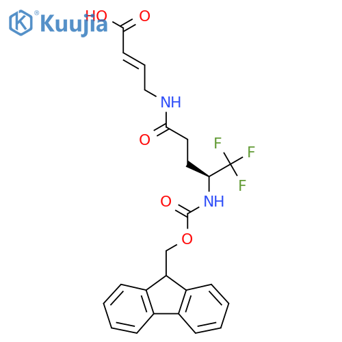 4-(4S)-4-({(9H-fluoren-9-yl)methoxycarbonyl}amino)-5,5,5-trifluoropentanamidobut-2-enoic acid structure