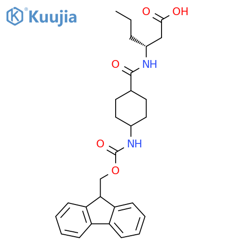 (3R)-3-{4-({(9H-fluoren-9-yl)methoxycarbonyl}amino)cyclohexylformamido}hexanoic acid structure