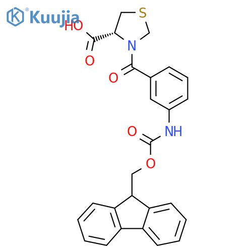 (4R)-3-3-({(9H-fluoren-9-yl)methoxycarbonyl}amino)benzoyl-1,3-thiazolidine-4-carboxylic acid structure