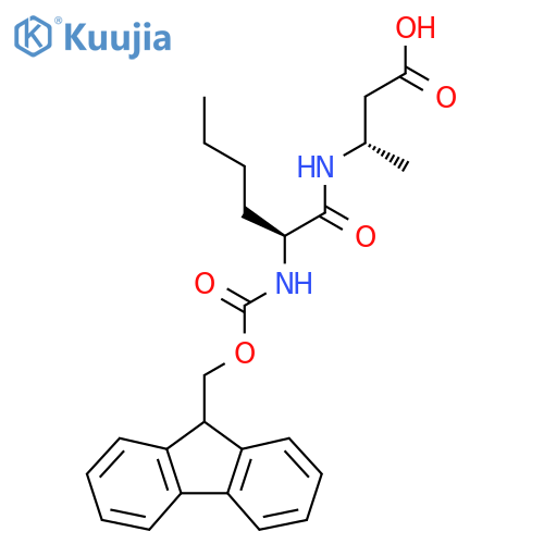 (3S)-3-(2S)-2-({(9H-fluoren-9-yl)methoxycarbonyl}amino)hexanamidobutanoic acid structure