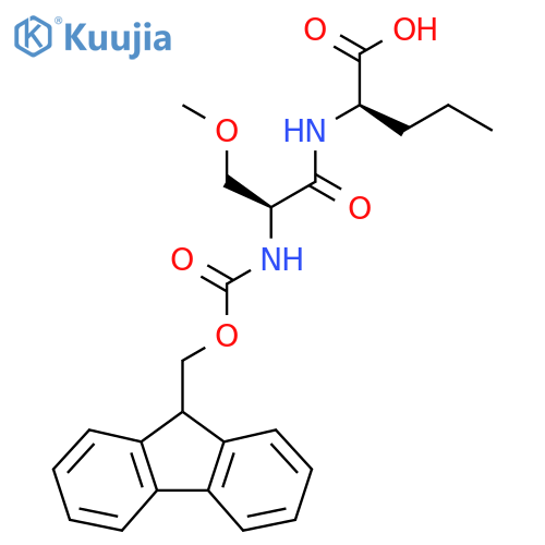 (2R)-2-(2S)-2-({(9H-fluoren-9-yl)methoxycarbonyl}amino)-3-methoxypropanamidopentanoic acid structure
