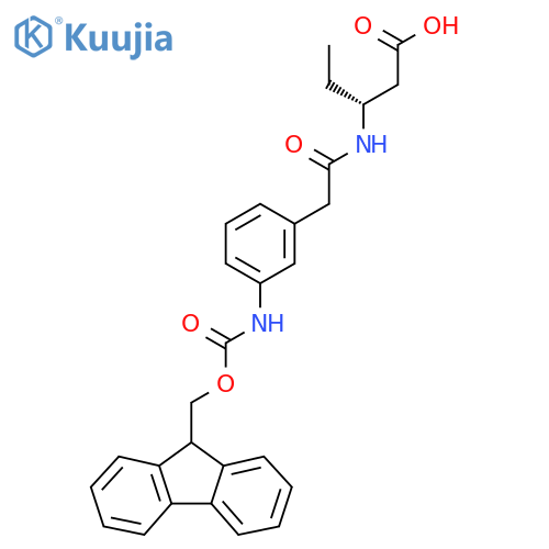 (3R)-3-{2-[3-({[(9H-fluoren-9-yl)methoxy]carbonyl}amino)phenyl]acetamido}pentanoic acid structure
