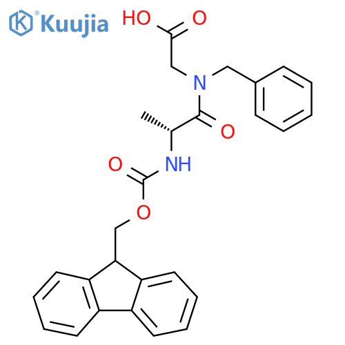 2-(2R)-N-benzyl-2-({(9H-fluoren-9-yl)methoxycarbonyl}amino)propanamidoacetic acid structure
