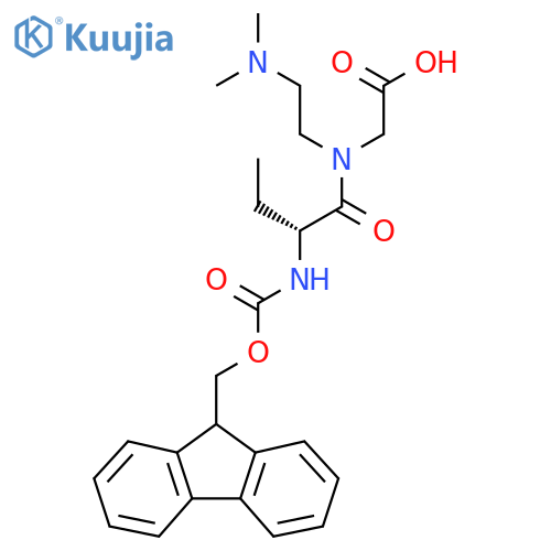 2-(2R)-N-2-(dimethylamino)ethyl-2-({(9H-fluoren-9-yl)methoxycarbonyl}amino)butanamidoacetic acid structure