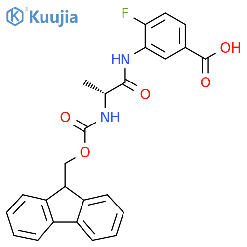 3-(2R)-2-({(9H-fluoren-9-yl)methoxycarbonyl}amino)propanamido-4-fluorobenzoic acid structure