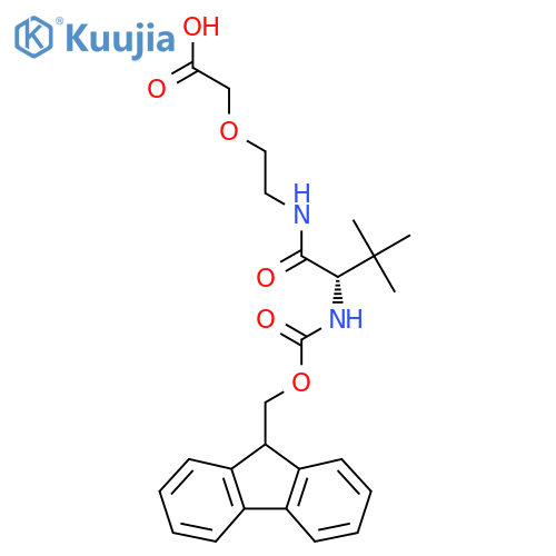 2-{2-(2S)-2-({(9H-fluoren-9-yl)methoxycarbonyl}amino)-3,3-dimethylbutanamidoethoxy}acetic acid structure