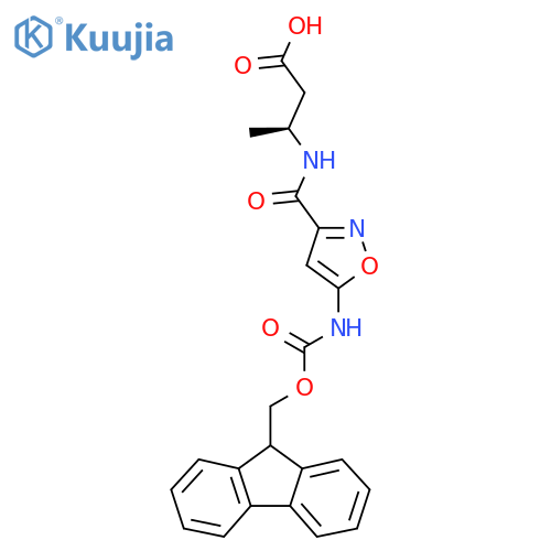 (3S)-3-{5-({(9H-fluoren-9-yl)methoxycarbonyl}amino)-1,2-oxazol-3-ylformamido}butanoic acid structure