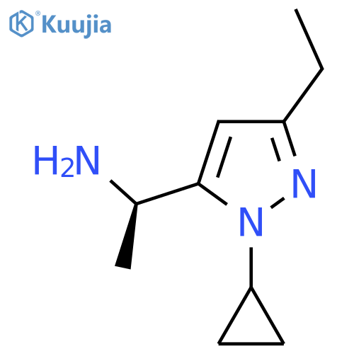 (1R)-1-(1-cyclopropyl-3-ethyl-1H-pyrazol-5-yl)ethan-1-amine structure