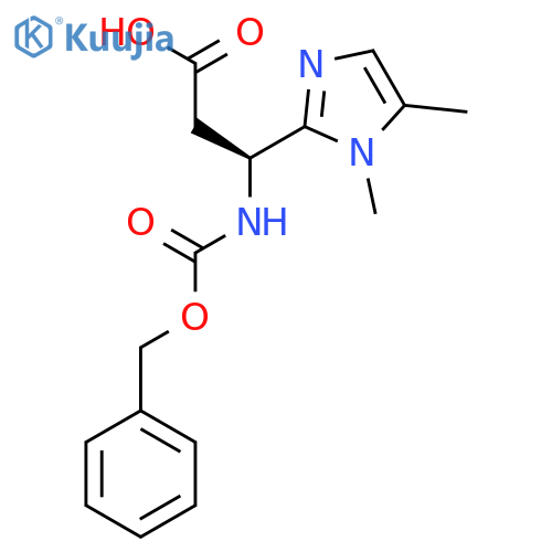 (3S)-3-{(benzyloxy)carbonylamino}-3-(1,5-dimethyl-1H-imidazol-2-yl)propanoic acid structure