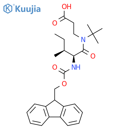 3-(2S,3S)-N-tert-butyl-2-({(9H-fluoren-9-yl)methoxycarbonyl}amino)-3-methylpentanamidopropanoic acid structure