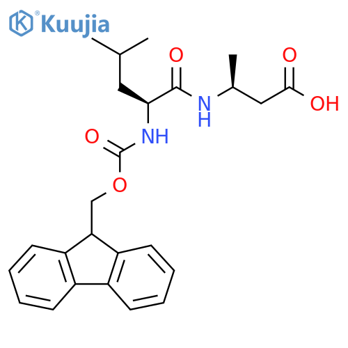 (3S)-3-(2S)-2-({(9H-fluoren-9-yl)methoxycarbonyl}amino)-4-methylpentanamidobutanoic acid structure