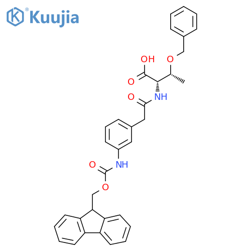 (2S,3R)-3-(benzyloxy)-2-{2-3-({(9H-fluoren-9-yl)methoxycarbonyl}amino)phenylacetamido}butanoic acid structure