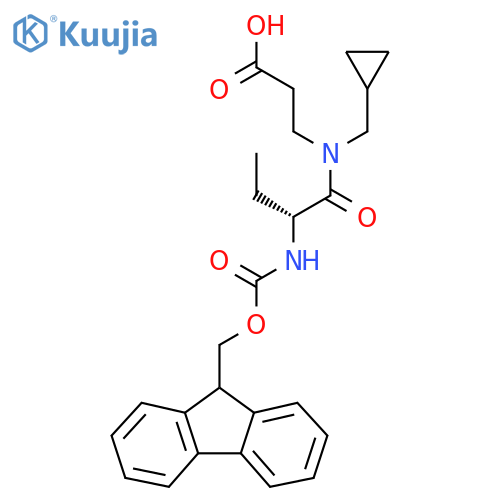 3-[(2R)-N-(cyclopropylmethyl)-2-({[(9H-fluoren-9-yl)methoxy]carbonyl}amino)butanamido]propanoic acid structure