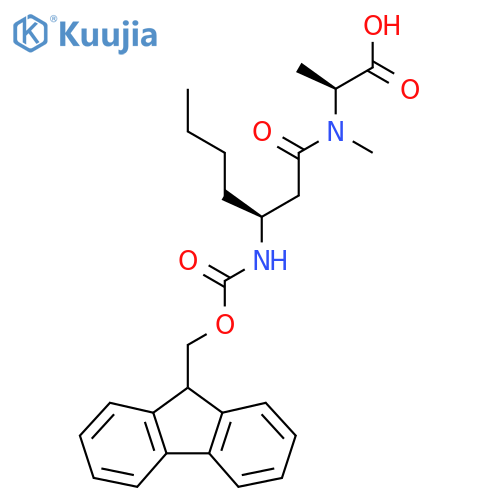 (2S)-2-(3S)-3-({(9H-fluoren-9-yl)methoxycarbonyl}amino)-N-methylheptanamidopropanoic acid structure