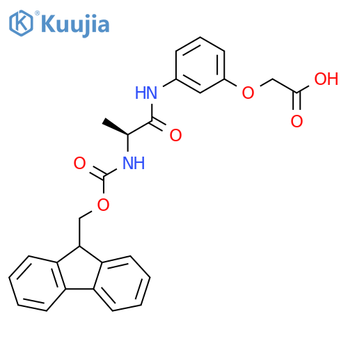 2-{3-(2S)-2-({(9H-fluoren-9-yl)methoxycarbonyl}amino)propanamidophenoxy}acetic acid structure