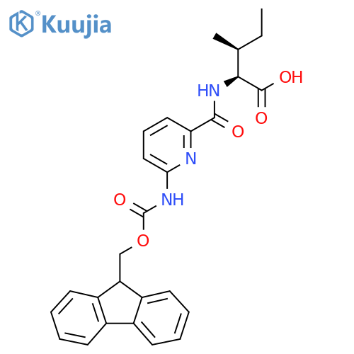 (2S,3S)-2-{6-({(9H-fluoren-9-yl)methoxycarbonyl}amino)pyridin-2-ylformamido}-3-methylpentanoic acid structure