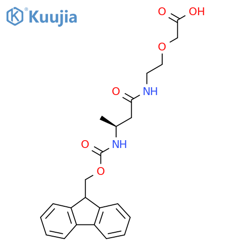 2-{2-(3S)-3-({(9H-fluoren-9-yl)methoxycarbonyl}amino)butanamidoethoxy}acetic acid structure